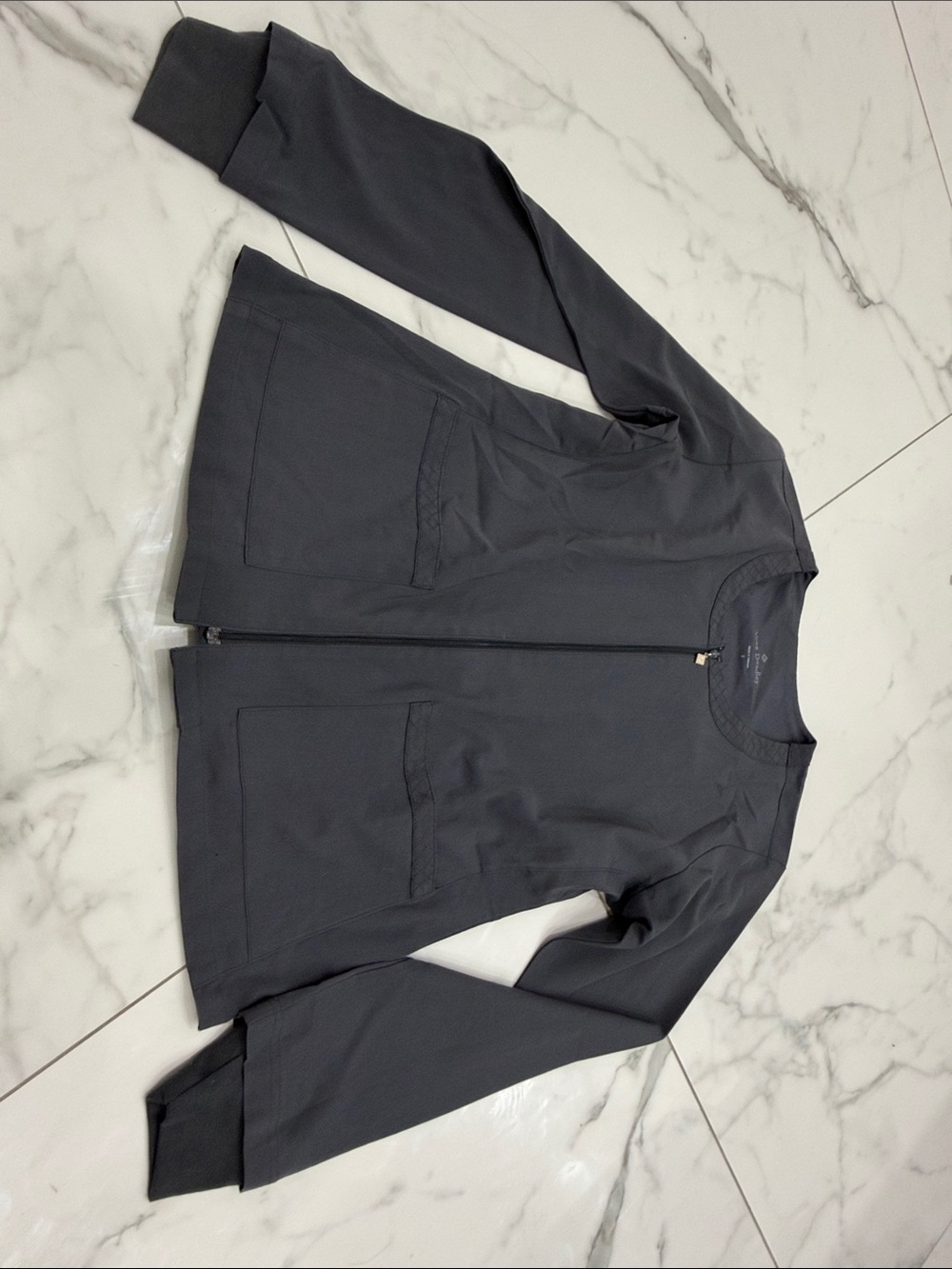 Vera Bradley grey Zip-Front scrubs jacket zip up @@@
